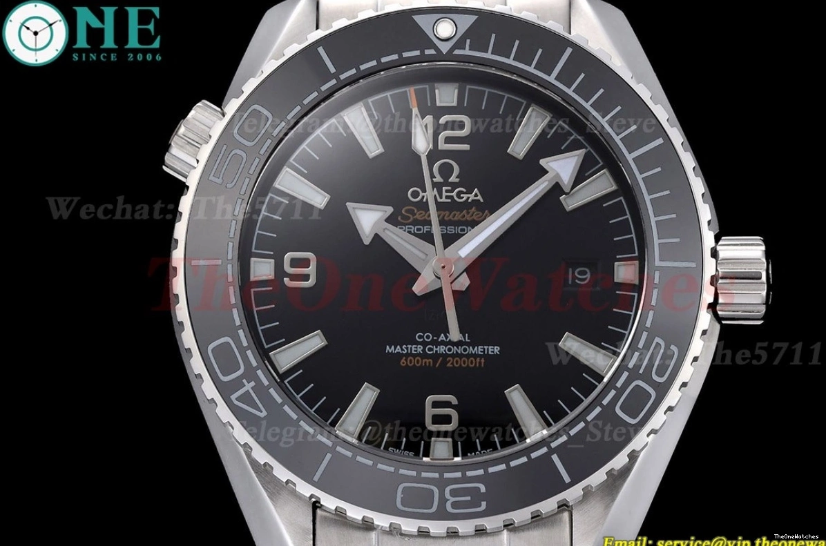 GDF Black 43mm 600m SS Seamaster SS Stk MY8215 0306